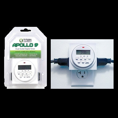 Titan Controls Apollo 9 - Two Outlet Digital Timer