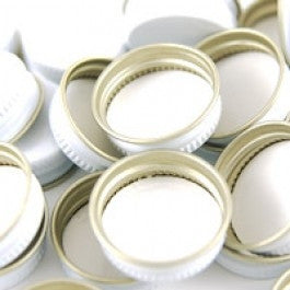 28mm White Metal Screw Caps