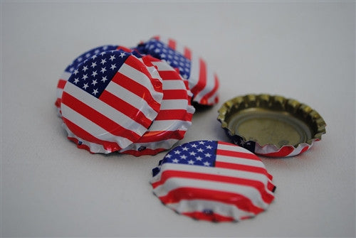 Crown Caps - American Flag - 144 Count